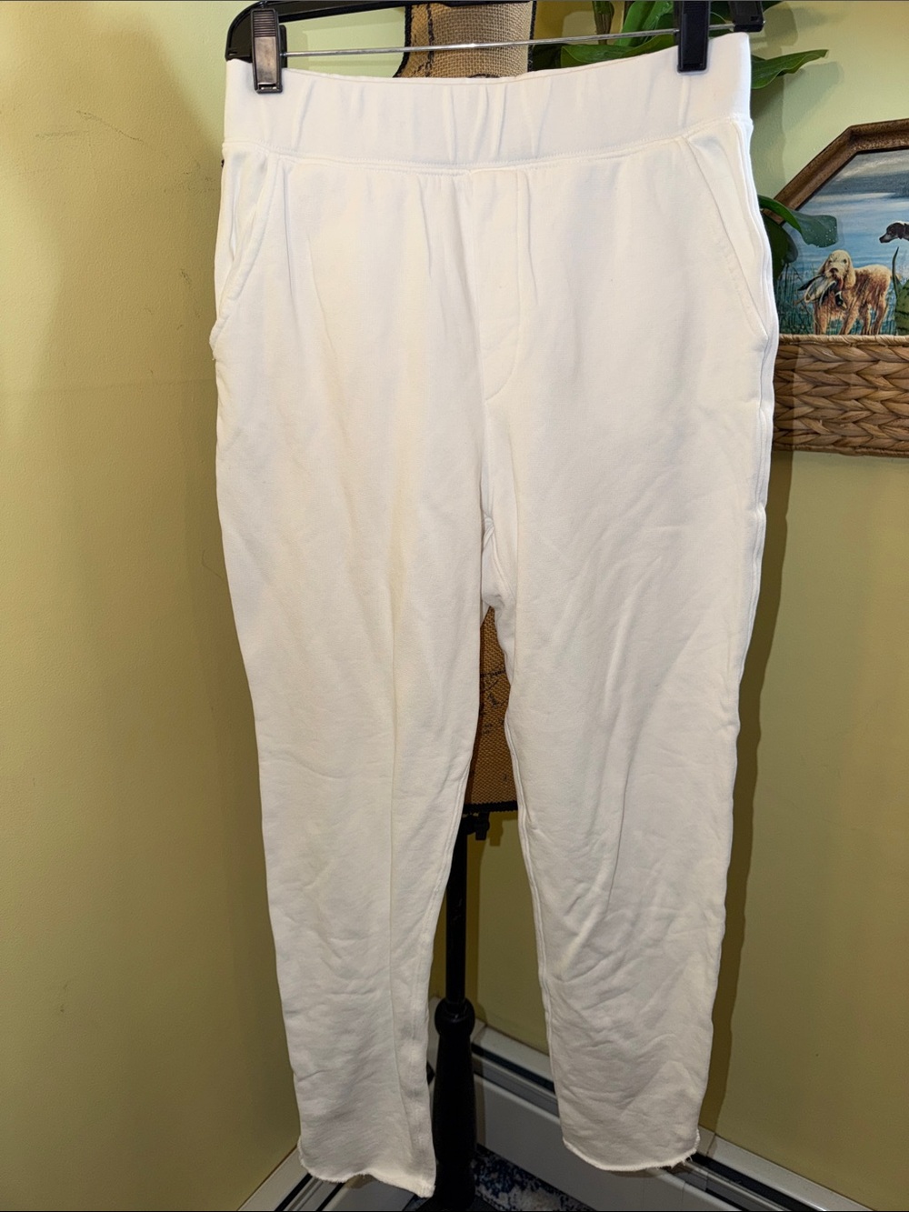 Frank & Eileen Christine White Tulip Ankle Sweatpant Medium $228